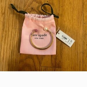 Kate Spade Gold Bangle with Pink and Pearl Accents